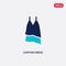 Two color chiffon dress vector icon from clothes concept. isolated blue chiffon dress vector sign symbol can be use for web,