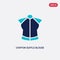 Two color chiffon suffle blouse vector icon from clothes concept. isolated blue chiffon suffle blouse vector sign symbol can be