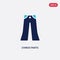 Two color chinos pants vector icon from clothes concept. isolated blue chinos pants vector sign symbol can be use for web, mobile