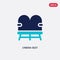 Two color cinema seat vector icon from entertainment and arcade concept. isolated blue cinema seat vector sign symbol can be use