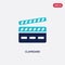 Two color clapboard vector icon from entertainment and arcade concept. isolated blue clapboard vector sign symbol can be use for