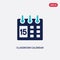 Two color classroom calendar vector icon from general concept. isolated blue classroom calendar vector sign symbol can be use for