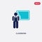 Two color classroom vector icon from humans concept. isolated blue classroom vector sign symbol can be use for web, mobile and