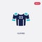 Two color clothes vector icon from hockey concept. isolated blue clothes vector sign symbol can be use for web, mobile and logo.