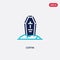 Two color coffin vector icon from wild west concept. isolated blue coffin vector sign symbol can be use for web, mobile and logo.