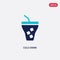 Two color cold drink vector icon from food concept. isolated blue cold drink vector sign symbol can be use for web, mobile and