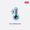 Two color cold temperature vector icon from meteorology concept. isolated blue cold temperature vector sign symbol can be use for
