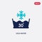 Two color cold water vector icon from cleaning concept. isolated blue cold water vector sign symbol can be use for web, mobile and