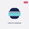 Two color complete hamburger vector icon from bistro and restaurant concept. isolated blue complete hamburger vector sign symbol