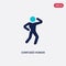 Two color confused human vector icon from feelings concept. isolated blue confused human vector sign symbol can be use for web,