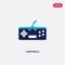 Two color controls vector icon from entertainment and arcade concept. isolated blue controls vector sign symbol can be use for web