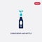 Two color corkscrews and bottle of wine vector icon from drinks concept. isolated blue corkscrews and bottle of wine vector sign
