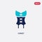 Two color corset vector icon from clothes concept. isolated blue corset vector sign symbol can be use for web, mobile and logo.