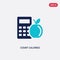 Two color count calories vector icon from general concept. isolated blue count calories vector sign symbol can be use for web,