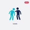 Two color cousin vector icon from family relations concept. isolated blue cousin vector sign symbol can be use for web, mobile and