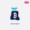 Two color crypto invest vector icon from cryptocurrency economy concept. isolated blue crypto invest vector sign symbol can be use