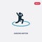 Two color dancing motion vector icon from sports concept. isolated blue dancing motion vector sign symbol can be use for web,
