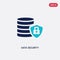 Two color data security vector icon from big data concept. isolated blue data security vector sign symbol can be use for web,
