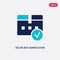 Two color delive box verification vector icon from delivery and logistics concept. isolated blue delive box verification vector