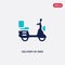 Two color delivery by bike vector icon from delivery and logistics concept. isolated blue delivery by bike vector sign symbol can