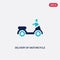 Two color delivery by motorcycle vector icon from delivery and logistics concept. isolated blue delivery by motorcycle vector sign