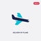 Two color delivery by plane vector icon from delivery and logistics concept. isolated blue delivery by plane vector sign symbol