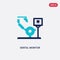 Two color dental monitor vector icon from dentist concept. isolated blue dental monitor vector sign symbol can be use for web,