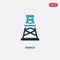 Two color derrick vector icon from industry concept. isolated blue derrick vector sign symbol can be use for web, mobile and logo