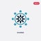 Two color dharma vector icon from religion concept. isolated blue dharma vector sign symbol can be use for web, mobile and logo.