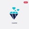 Two color diamond vector icon from customer service concept. isolated blue diamond vector sign symbol can be use for web, mobile