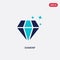 Two color diamonf vector icon from gaming concept. isolated blue diamonf vector sign symbol can be use for web, mobile and logo.