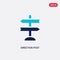 Two color direction post vector icon from airport terminal concept. isolated blue direction post vector sign symbol can be use for