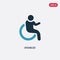Two color disabled vector icon from insurance concept. isolated blue disabled vector sign symbol can be use for web, mobile and