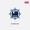Two color distribution vector icon from digital economy concept. isolated blue distribution vector sign symbol can be use for web
