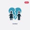 Two color divorce vector icon from law and justice concept. isolated blue divorce vector sign symbol can be use for web, mobile