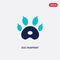 Two color dog pawprint vector icon from charity concept. isolated blue dog pawprint vector sign symbol can be use for web, mobile