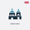 Two color domed church vector icon from monuments concept. isolated blue domed church vector sign symbol can be use for web,