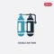 Two color double air tank vector icon from nautical concept. isolated blue double air tank vector sign symbol can be use for web,