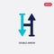 Two color double arrow vector icon from arrows concept. isolated blue double arrow vector sign symbol can be use for web, mobile