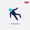 Two color down human vector icon from feelings concept. isolated blue down human vector sign symbol can be use for web, mobile and