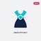 Two color dress with belt vector icon from fashion concept. isolated blue dress with belt vector sign symbol can be use for web,