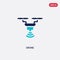 Two color drone vector icon from artificial intelligence concept. isolated blue drone vector sign symbol can be use for web,