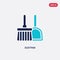Two color dustpan vector icon from cleaning concept. isolated blue dustpan vector sign symbol can be use for web, mobile and logo