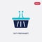 Two color duty free basket vector icon from airport terminal concept. isolated blue duty free basket vector sign symbol can be use