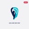 Two color ear lobe side view vector icon from human body parts concept. isolated blue ear lobe side view vector sign symbol can be