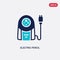 Two color electric pencil sharpener vector icon from electronic devices concept. isolated blue electric pencil sharpener vector