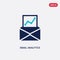 Two color email analytics vector icon from business and analytics concept. isolated blue email analytics vector sign symbol can be