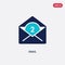 Two color email vector icon from blogger and influencer concept. isolated blue email vector sign symbol can be use for web, mobile