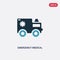 Two color emergency medical vehicle vector icon from mechanicons concept. isolated blue emergency medical vehicle vector sign