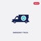Two color emergency truck vector icon from airport terminal concept. isolated blue emergency truck vector sign symbol can be use